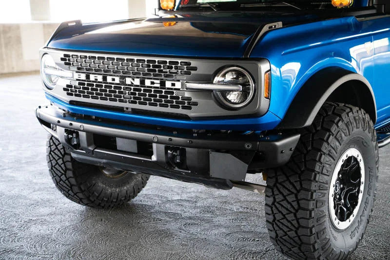 DV8 Offroad 21-22 Ford Bronco Factory Front Bumper License Relocation Bracket - Side - Additional View 13