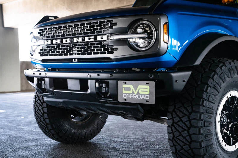 DV8 Offroad 21-22 Ford Bronco Factory Front Bumper License Relocation Bracket - Side - Additional View 14