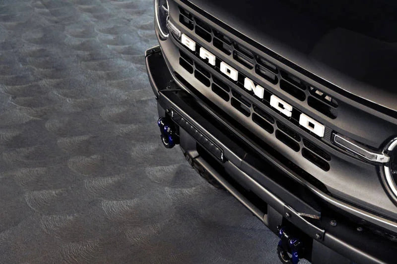 DV8 Offroad 21-22 Ford Bronco Factory Modular Front Bumper Bull Bar - Side View
