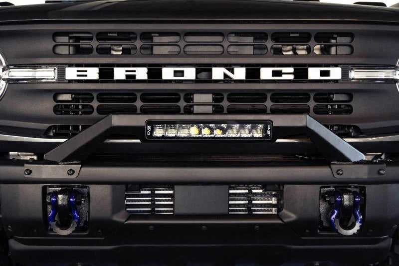 DV8 Offroad 21-22 Ford Bronco Factory Modular Front Bumper Bull Bar - Installation View