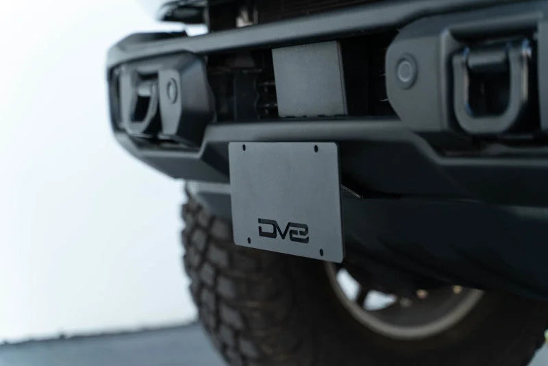 DV8 Offroad 21-23 Ford Bronco Capable Bumper Front License Plate Mount - Main Product View