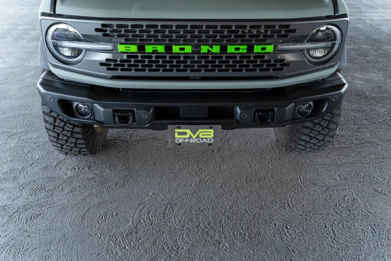 DV8 Offroad 21-23 Ford Bronco Capable Bumper Front License Plate Mount - Side View
