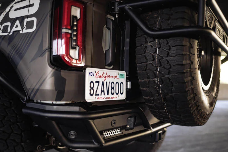 DV8 Offroad 21-23 Ford Bronco Rear License Plate Relocation Bracket - Side View