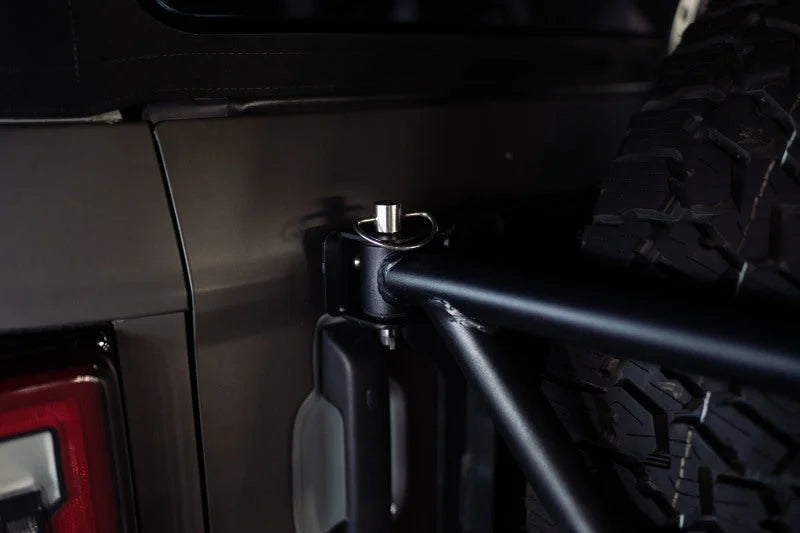 DV8 Offroad 21-23 Ford Bronco Spare Tire Guard & Accessory Mount - Installation View
