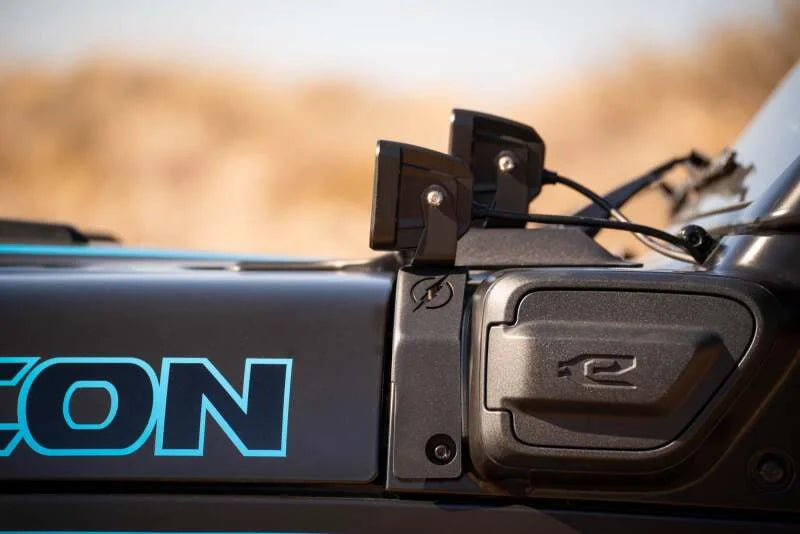 DV8 Offroad 21-23 Jeep Wrangler JL 4XE Dual Light Pod Mounts - Back View