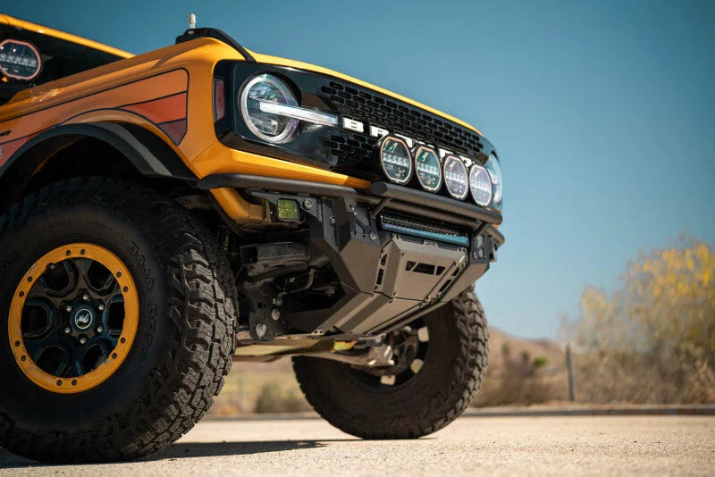 DV8 Offroad 21-25 Ford Bronco Tube Serries Front Bumper - Black Powdercoat - Side View