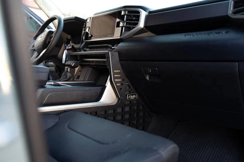 DV8 Offroad 22-23 Toyota Tundra Center Console Molle Panels/Device Mount - Side View