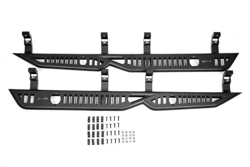 DV8 Offroad 23-24 Chevy Colorado OE Plus Side Steps - Black Steel - Installation View
