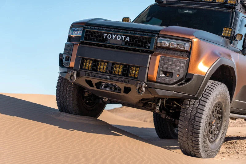 DV8 Offroad 24-26 Toyota Land Cruiser Spec Series Front Bumper - Installation View