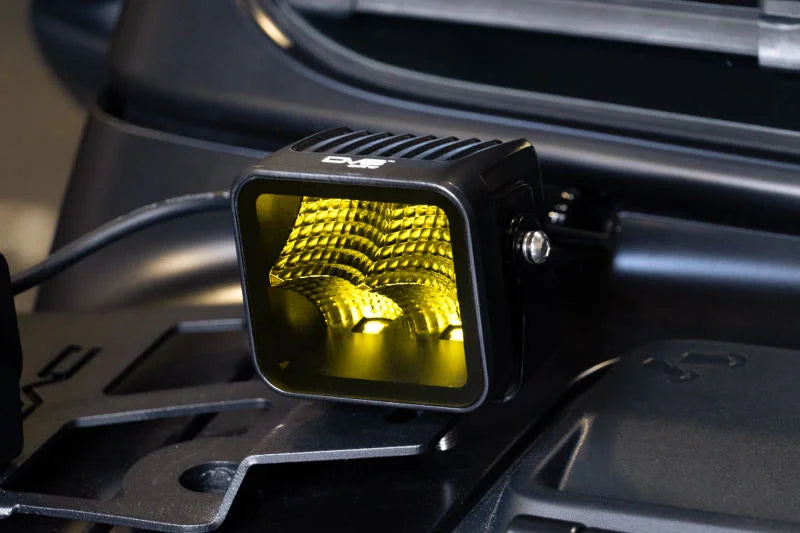 DV8 Offroad 3in Elite Series LED Amber Pod Light - Back View
