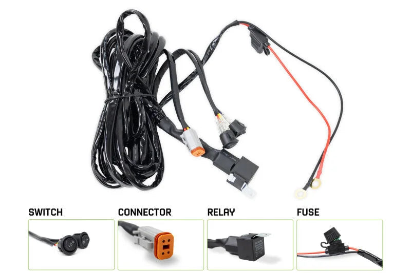 DV8 Offroad 40 AMP DT 4-Pin Halo Light Harness - Back View