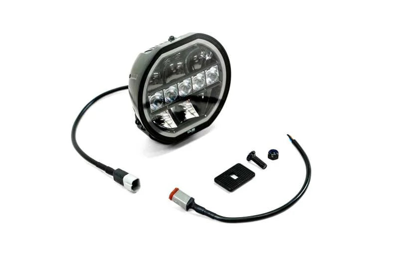 DV8 Offroad 7in Halo Elite Round Light w/ Accent Halo - White/Amber - Additional View 7
