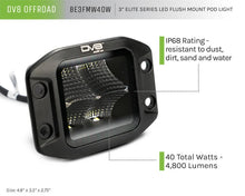Load image into Gallery viewer, DV8 Offroad Elite Series 3in Cube LED Light 40W Spot 3W LED - Additional View 6