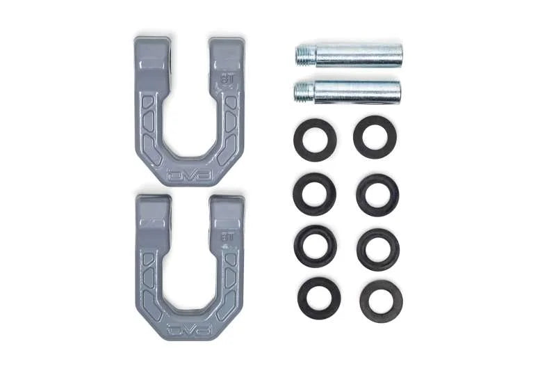 DV8 Offroad Elite Series D-Ring Shackles - Pair (Gray) - Back View