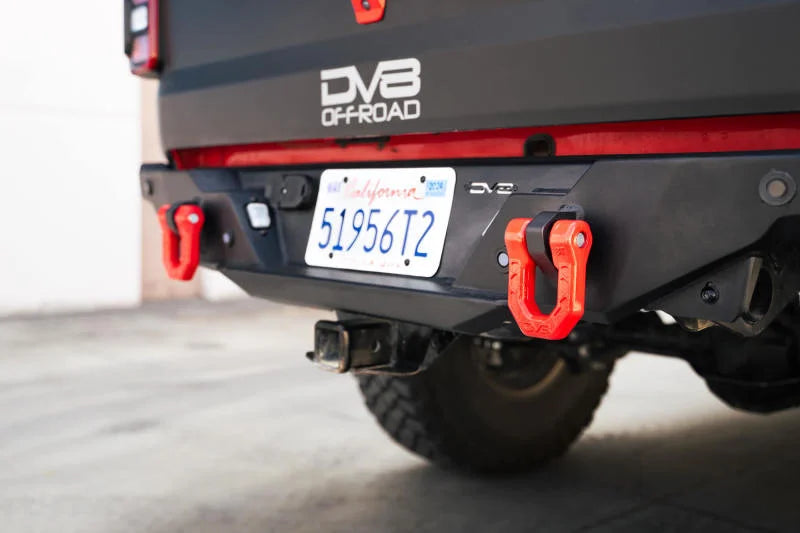 DV8 Offroad Elite Series D-Ring Shackles - Pair (Red) - Back View
