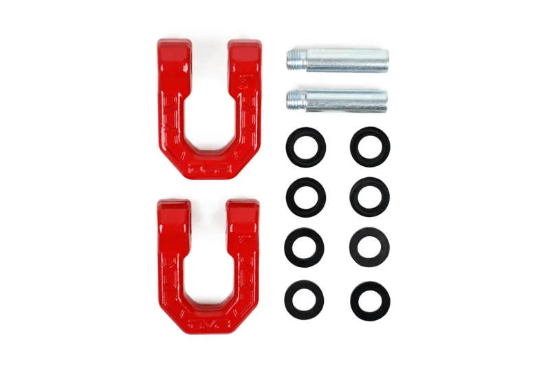 DV8 Offroad Elite Series D-Ring Shackles - Pair (Red) - Installation View