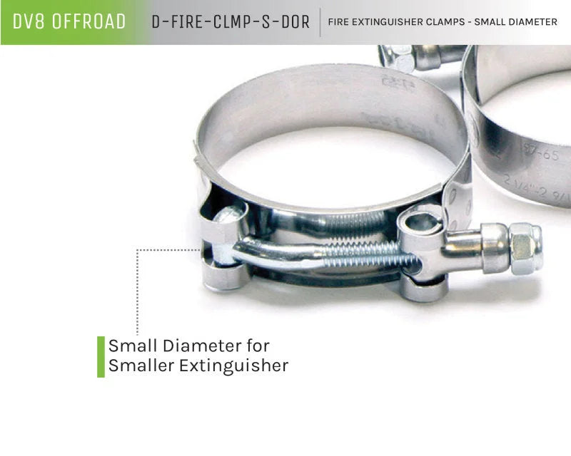DV8 Offroad Fire Extinguisher Mount Clamps - Small - Back View