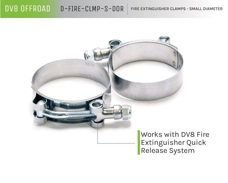 DV8 Offroad Fire Extinguisher Mount Clamps - Small - Installation View