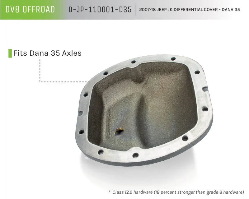 DV8 Offroad HD Dana 35 Diff Cover Cast Iron Gray Powdercoat - Installation View