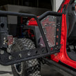 Load image into Gallery viewer, DV8 Offroad Jeep 18+ Wrangler JL / 20+ Gladiator JT Front Rock Doors w/ Perforated Aluminum Mesh - Back View
