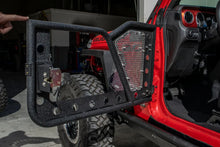 Load image into Gallery viewer, DV8 Offroad Jeep 18+ Wrangler JL / 20+ Gladiator JT Front Rock Doors w/ Perforated Aluminum Mesh - Back View