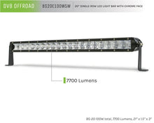 Load image into Gallery viewer, DV8 Offroad SL 8 Slim 20in Light Bar Slim 100W Spot 5W CREE LED - Black - Side View