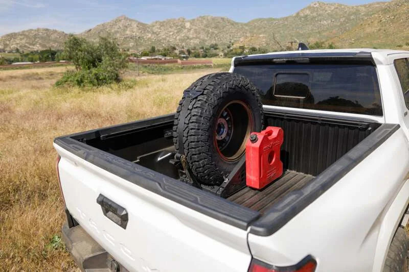 DV8 Offroad Truck Bed Universal Tire Carrier & Accessory Mount - Back View