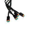 Load image into Gallery viewer, DV8 Offroad Universal 4-Way 1-DTP to 4-DTP Plug Harness - 15ft - Side View