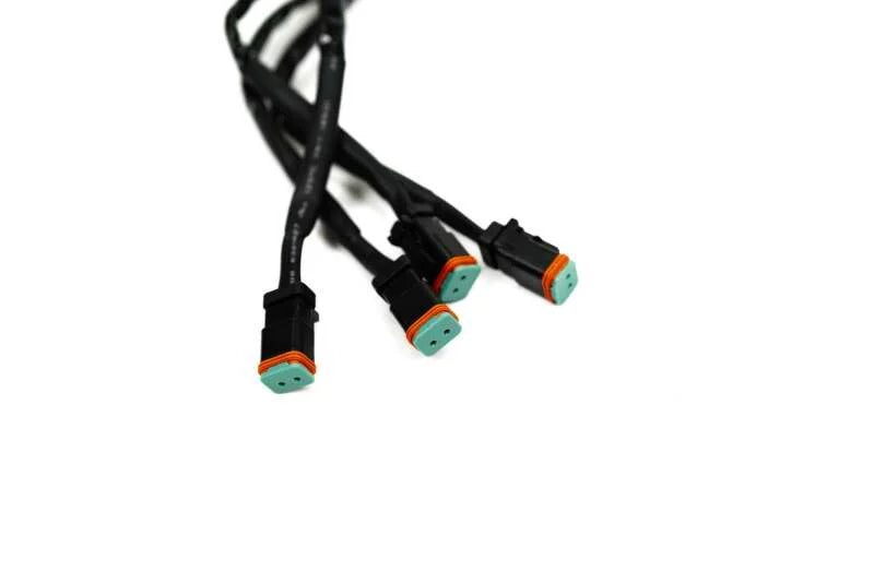 DV8 Offroad Universal 4-Way 1-DTP to 4-DTP Plug Harness - 15ft - Side View