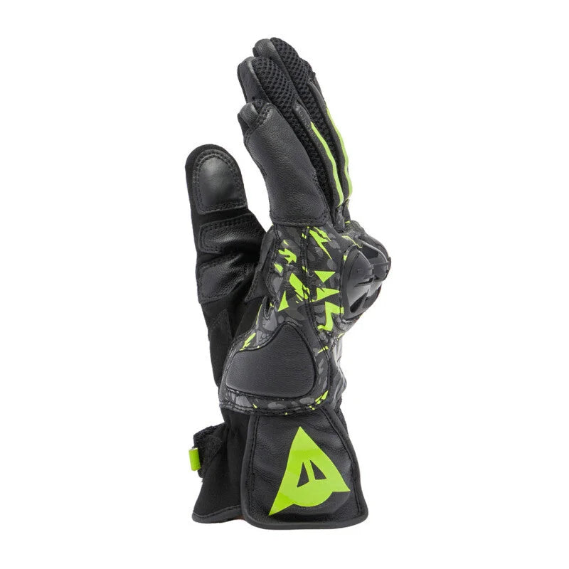 Dainese Mig 3 Unisex Leather Gloves Black/Anthracite/Yellow Fluorescent - XL - Side View