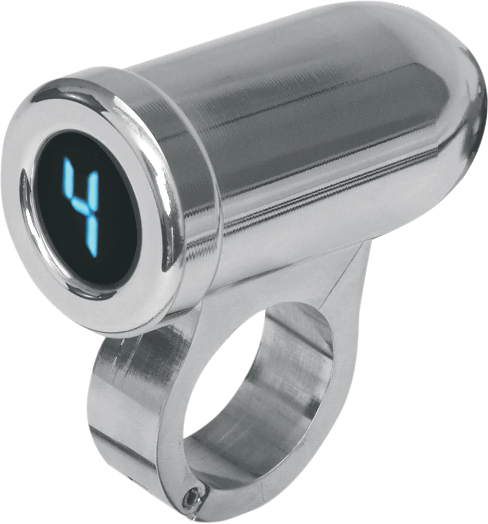 Dakota Digital 1" Auto Programming Gear Indicator - Black - Blue Display PGR-1100-K - Side View