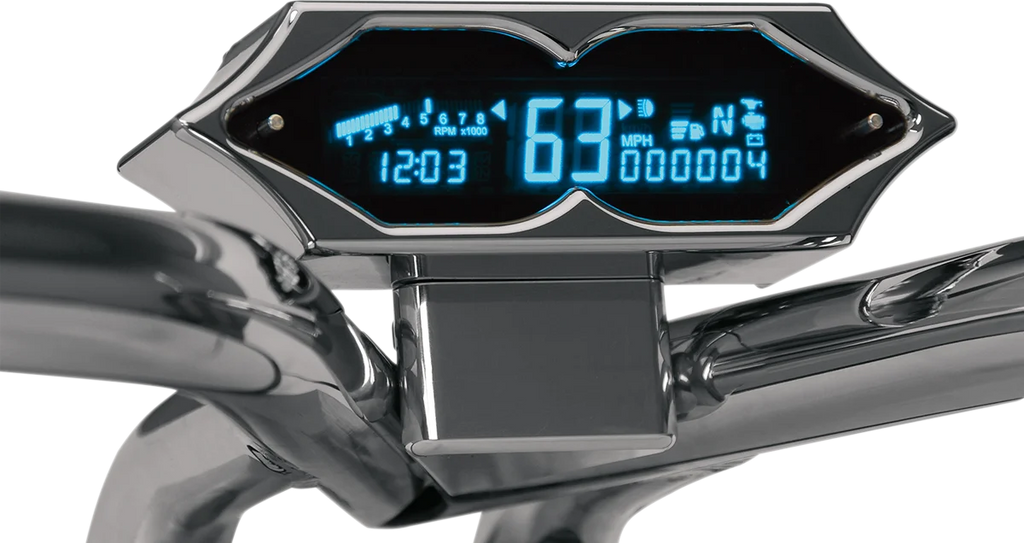 Dakota Digital Chrome Gauge Mount - For 1.00" Risers BKT-5006 - Side View