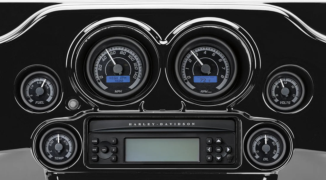 Dakota Digital MVX-8K Series Analog/Digital 6-Gauge Kit - Black Bezel