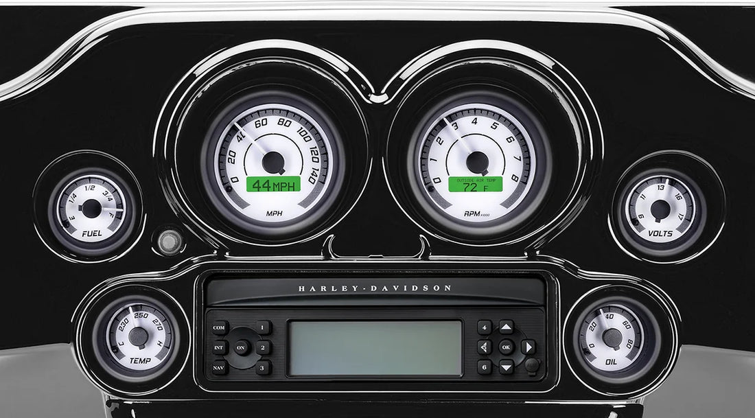 Dakota Digital MVX-8K Series Analog/Digital 6-Gauge Kit - Black Bezel