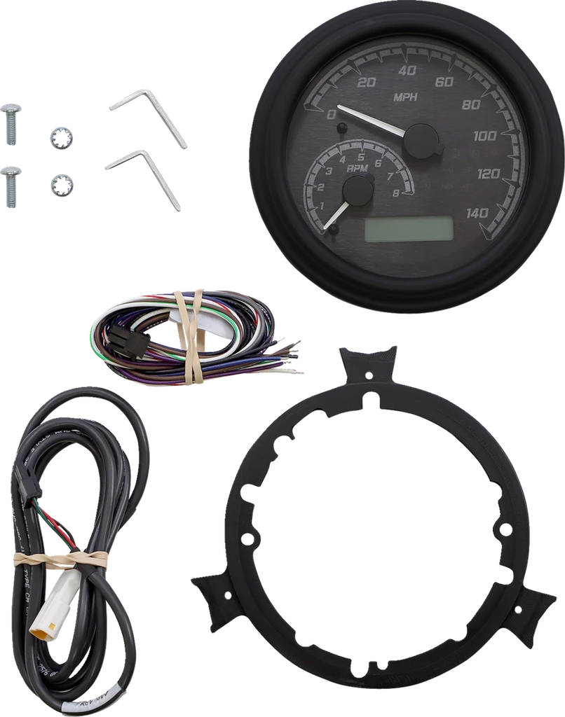 Dakota Digital MXV Series Fatbob Analog/Digital Gauge System - Black/Gray/Black MVX-2004-KG-K - Main Product View