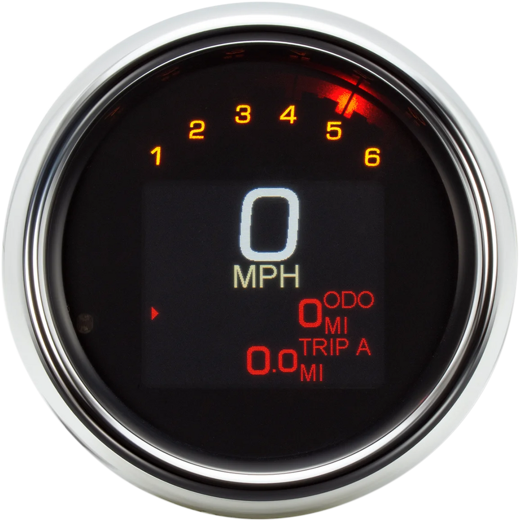 Dakota Digital Tank Speedometer - Black Bezel - 3-3/8" MLX-3000-K - Detail View