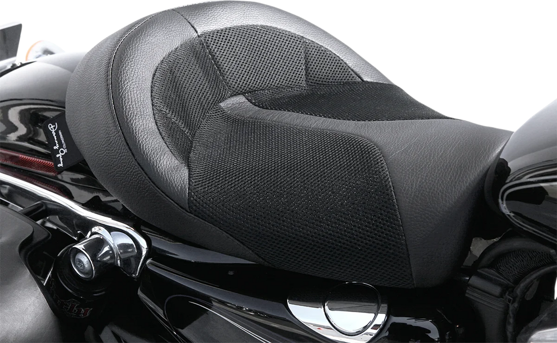 Danny Gray BigIST Solo Air Seat - Black Leather - XL '04-'17 FA-DGE-0284 - Back View