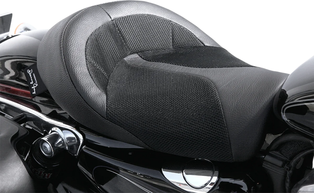 Danny Gray BigIST Solo Air Seat - Black Leather - XL '04-'17 FA-DGE-0284 - Back View