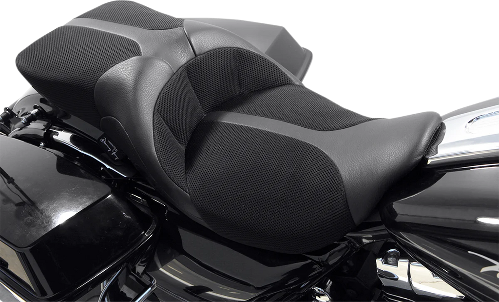Danny Gray TourIST Seat - Air - Black -Leather - FL '08-'23 FA-DGE-0320 - Side View