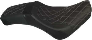 Danny Gray Weekday™ 2-Up Seat - Double Diamond w/ Gray Stitching - XL - Black - FL '18-'23 21-208DIA - Main Product View
