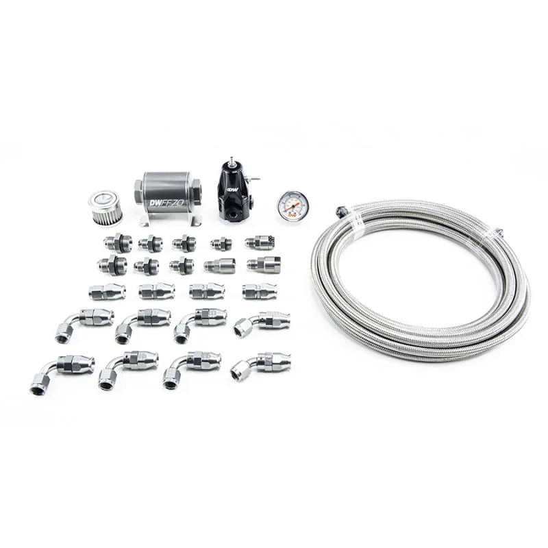 DeatschWerks 01-15 Honda Civic DW400 Pump Module Return Plumbing Kit w/PTFE Fuel Lines - Main Product View