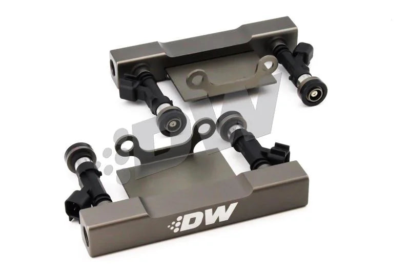 DeatschWerks 04-06 Subaru STI/LGT Side Feed to Top Feed Fuel Rail Conv Kit w/ 2200cc Injectors - Side View