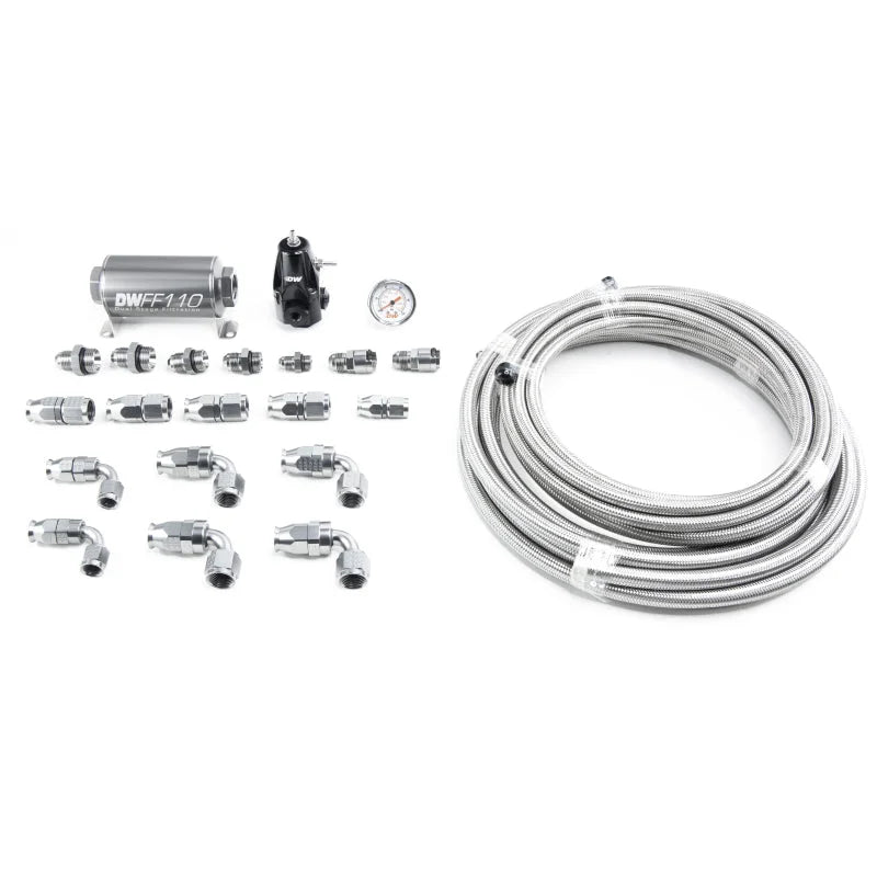 DeatschWerks 05-19 Yukon/Tahoe/Suburban DW400 Pump Module Return Plumbing Kit SS PTFE - Main Product View