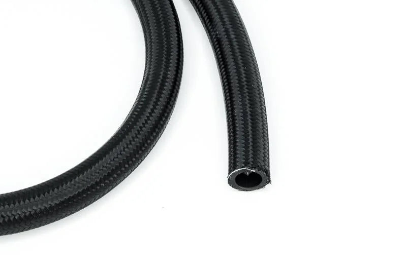 DeatschWerks 10AN Black Nylon Braided CPE Hose 3 Feet - Back View