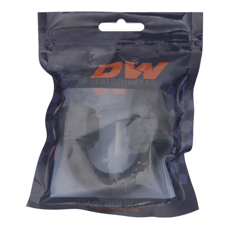 DeatschWerks 10AN Female Flare Swivel 180-Degree Hose End PTFE - Anodized Matte Black - Side View