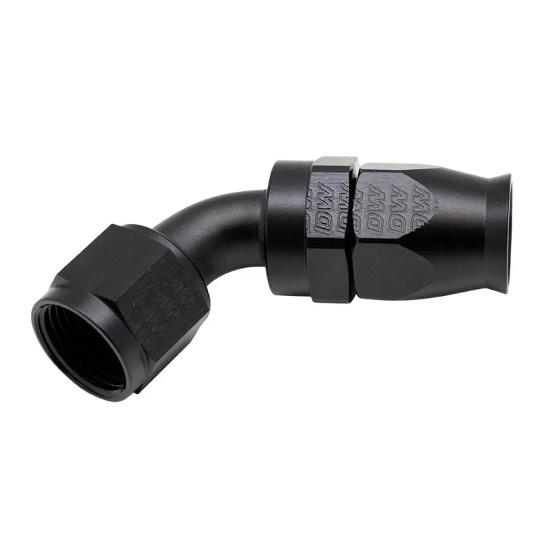 DeatschWerks 10AN Female Flare Swivel 60-Degree Hose End PTFE - Anodized Matte Black - Main Product View