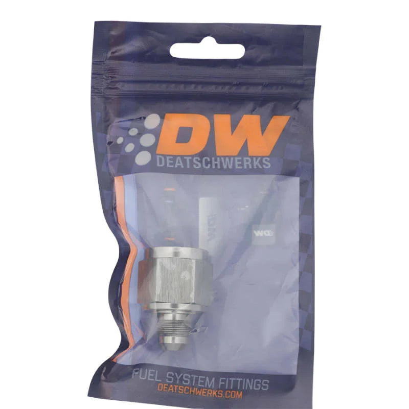 DeatschWerks 10AN Female Flare to 6AN Male Flare Reducer - Anodized DW Titanium - Side View
