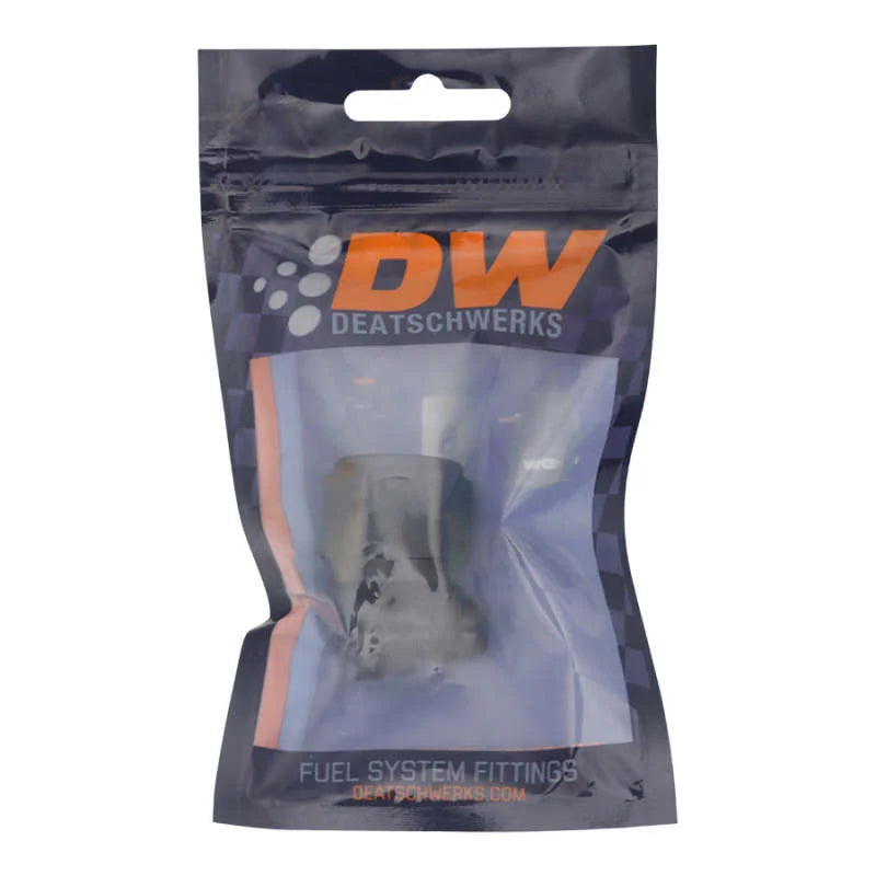 DeatschWerks 10AN Female Flare to 6AN Male Flare Reducer - Anodized Matte Black - Side View