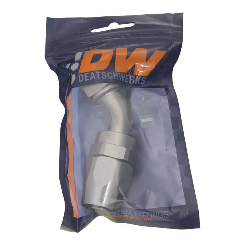 DeatschWerks 10AN Female Swivel 45-Degree Hose End CPE - Installation View