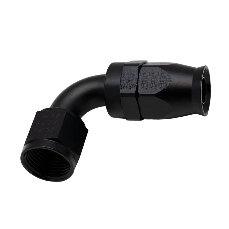 DeatschWerks 10AN Female Swivel 90-Degree Hose End PTFE (Incl Olive Insert) - Anodized Matte Black - Main Product View